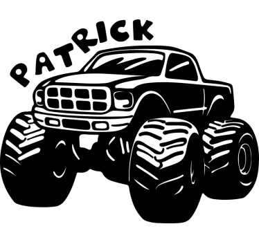Monster truck mit Namen Wandtattoo Kinderzimmer - TenStickers