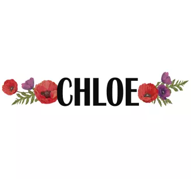 Fahrrad aufkleber floral name hier anpassen - TenStickers