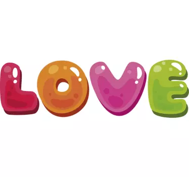 Liebe sticker verspielt bunte liebe botschaft - TenStickers