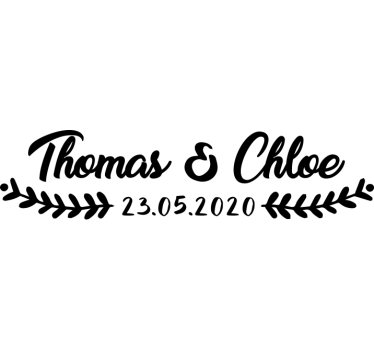 Personalisierter Hochzeits Autoaufkleber - TenStickers
