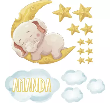 Schlafender elefant tier wanddekoration - TenStickers
