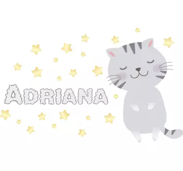 Skandinavischer Style Katze Wandaufkleber - TenStickers