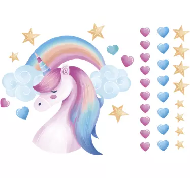 Einhorn Tier Wandtattoo im nordischen Stil - TenStickers