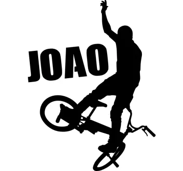 Wandtattoo extremsport bmx fahrer namensanpassung - TenStickers