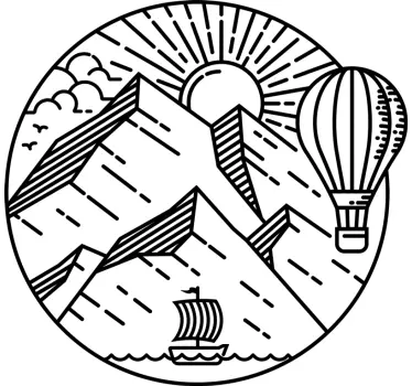 Sonne und berge nordischer stil wandaufkleber - TenStickers