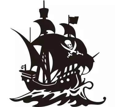 Piratenschiff kinder illustration wandtattoo - TenStickers