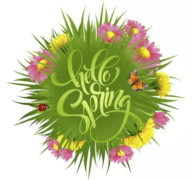 Wandtattoo Natur hallo frühlingsgrußnachricht - TenStickers