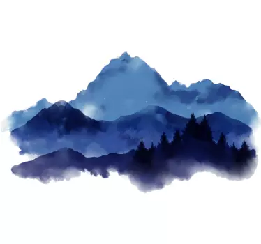 Aquarell Berge Wandtattoo - TenStickers