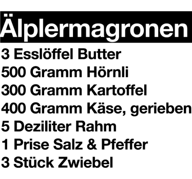 Rezept Älplermagronen Wandtattoo - TenStickers
