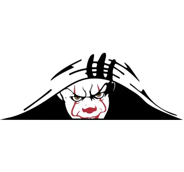 Clown beobachtet auto aufkleber - TenStickers