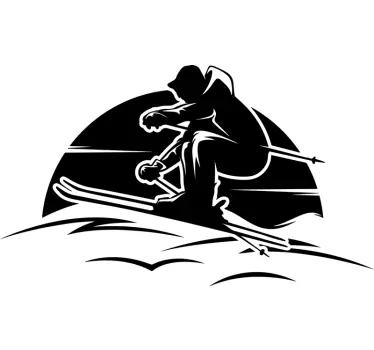 Wandtattoo extremsport skifahraktion silhouette - TenStickers