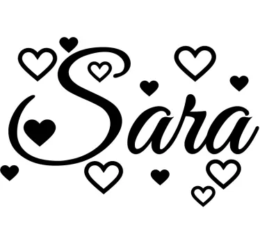 Name mit Herzen Wandtattoo Kinderzimmer - TenStickers