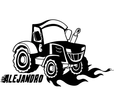 Traktor personalisierbares Wandtattoo - TenStickers