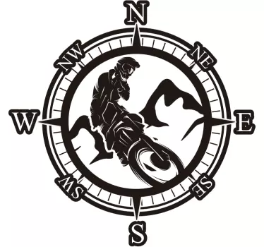 Biker Kompass Motorrad Aufkleber - TenStickers