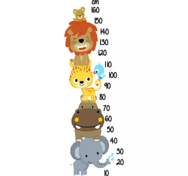 Meter mit tieren gestapelt höhe diagramm wandtattoo - TenStickers