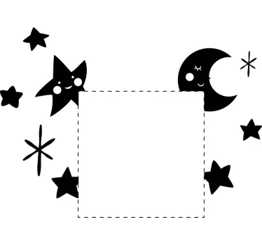 Lichtschalter aufkleber lächelnde mondkörper - TenStickers