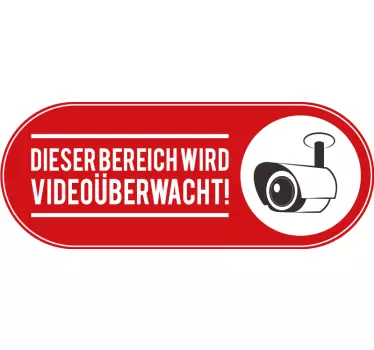 Videoüberwachung Schild Wandtattoo - TenStickers