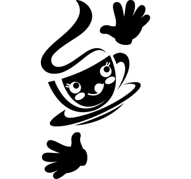 Lächelndes Kaffee Emoji Folie Kühlschrank - TenStickers