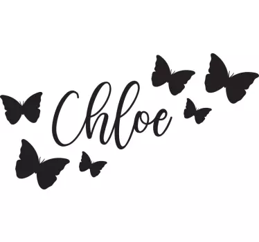 Fliegende Schmetterlinge mit Namen Tier Wandtattoo Kinderzimmer - TenStickers