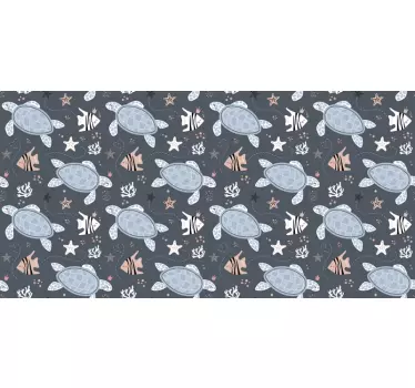 Schildkröten und Fische Meer Möbel Aufkleber - TenStickers