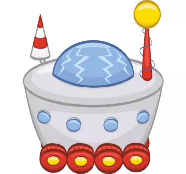 Wandtattoo Kinderzimmer Raumschiff mit Rädern - TenStickers