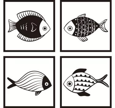 Fliesenfolie Schönes Fischmuster - TenStickers