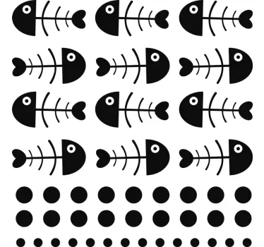 Fisch aufkleber mit verspielten fischmustern - TenStickers