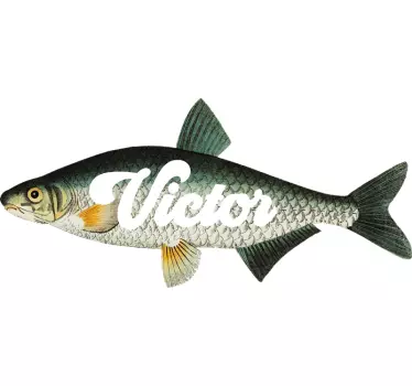 Fisch Aufkleber Karpfen mit Name - TenStickers