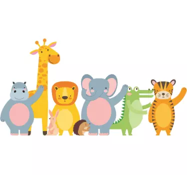 Wandaufkleber Zeichnung Dschungel Tiere - TenStickers