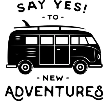Aufkleber Auto Hippie Van Spruch - TenStickers