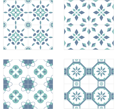 Blaues Aquarelldesign Fliesen Aufkleber - TenStickers