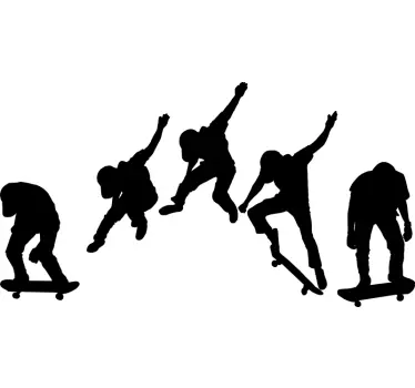 Wandtattoo Extremsport skateboard-sprungsilhouette - TenStickers
