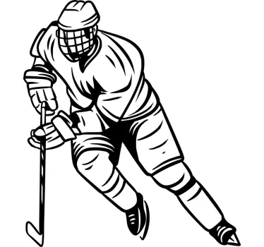 Wandtattoo Sport Eishockeyspieler Silhouette - TenStickers