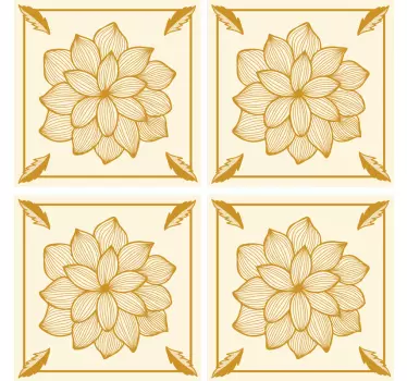 Wandtattoo blumen elegante florale fliesen - TenStickers
