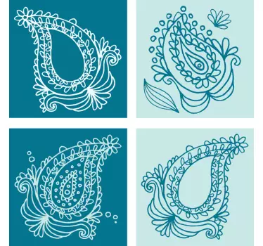 Wandtattoo Natur fliesen mit paisleymuster - TenStickers