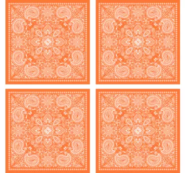 Wandtattoo Badezimmer - Fliesenaufkleber Paisley Muster - TenStickers