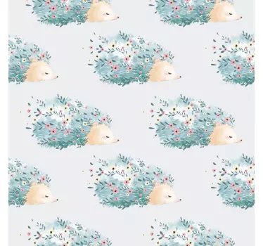 Fliesenaufkleber igel blumenmuster - TenStickers