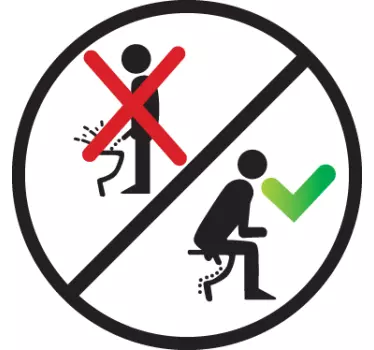Sticker Im Sitzen urinieren Bad - TenStickers