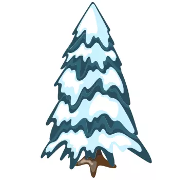 Wandtattoo Natur schneebedeckter immergrüner baum - TenStickers