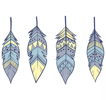 Wandtattoo Blumen stilisierte federmuster - TenStickers