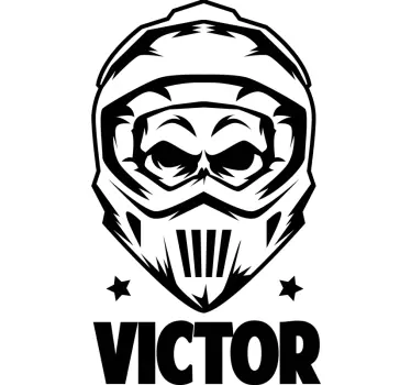 Wandtattoo Extremsport helm mit totenkopfmotiv - TenStickers
