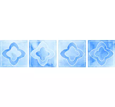Fliesenfolie Mosaikschattierungen von blauen fliesen - TenStickers