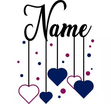 Liebe Sticker benutzerdefinierter name mit herzen - TenStickers