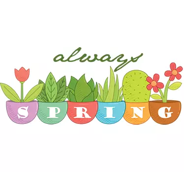 Wandtattoo natur immerfrühling töpfe - TenStickers