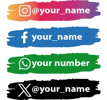 Aufkleber Schilder Social media icons personalisiert - TenStickers