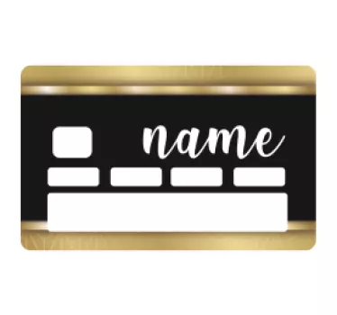 Schwarz gold personalisiert Kreditkarten Aufkleber - TenStickers