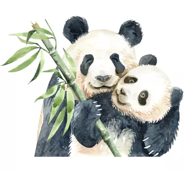 Wandtattoo Wald Baum und pandas - TenStickers