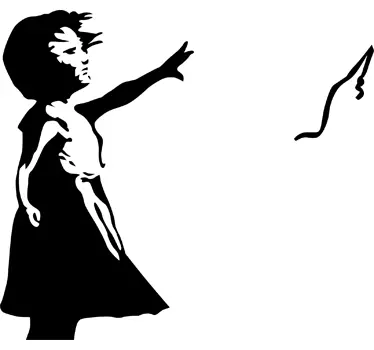 Mädchen mit Luftballon Banksy Design Laptop Sticker - TenStickers