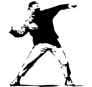 Banksy Revolution Laptop Sticker - TenStickers