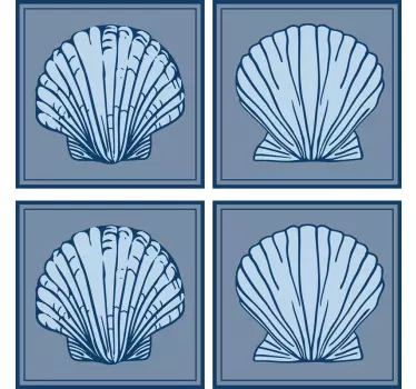 Fliesenaufkleber muschel-muster - TenStickers